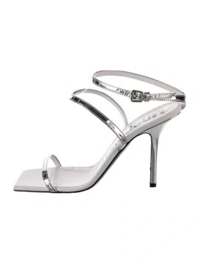 Pre-owned Moschino Patent Leather Sandals In Black