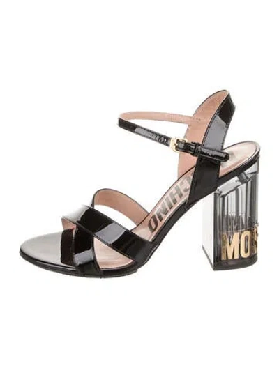 Pre-owned Moschino Patent Leather Sandals In Multi