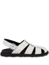 Moschino Patent Leather Sandals In White
