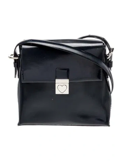 Pre-owned Moschino Patent Leather Shoulder Bag In Blue