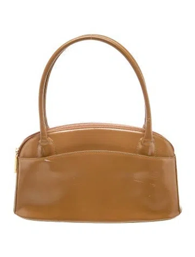 Pre-owned Moschino Patent Leather Shoulder Bag In Brown