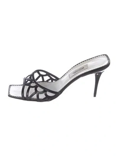 Pre-owned Moschino Patent Leather Slides In Multi