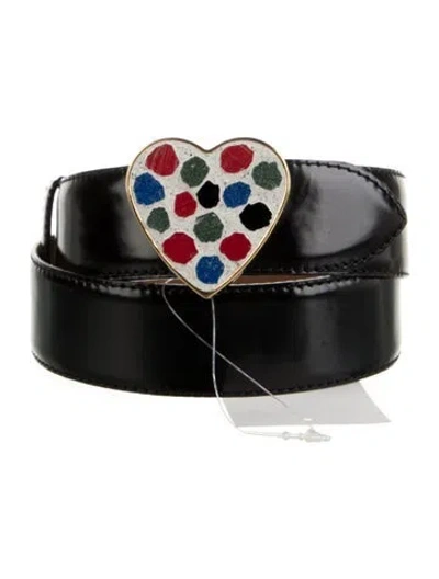 Pre-owned Moschino Patent Leather Waist Belt In Black