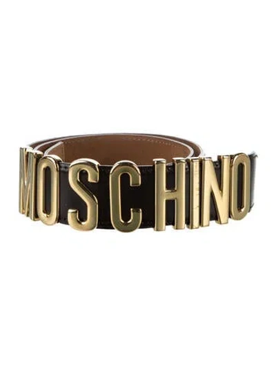 Pre-owned Moschino Patent Leather Waist Belt In Brown