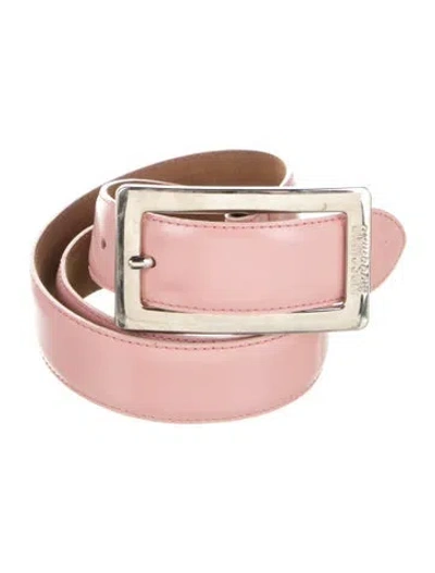 Pre-owned Moschino Patent Leather Waist Belt In Pink
