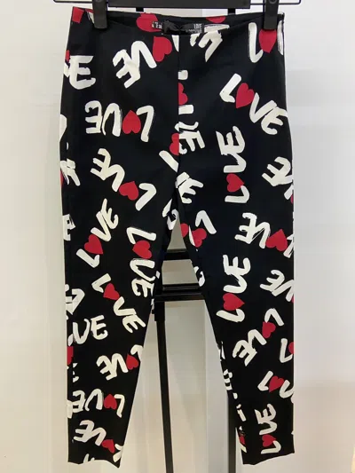 Moschino Pattern Casual Pants In Black