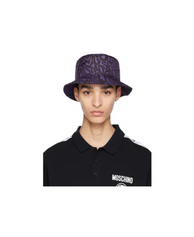 Moschino Pattern Fisherman's Hat In Black