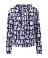 Moschino Pattern Printed Casual Jacket In Blue