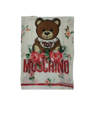 Moschino Pattern Printed Scarf In Gray