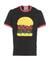 Moschino Couture Burger Print Crew Neck T-shirt In Black Cotton In Black
