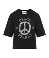 Moschino Black Cotton Logo Print T-shirts In Black