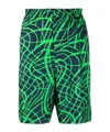 Moschino Pattern Shorts In Green