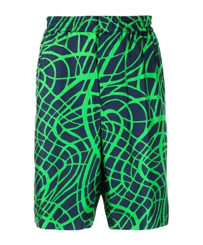 Moschino Pattern Shorts In Green