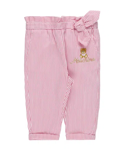 Moschino Pattern Striped Trousers In Pink