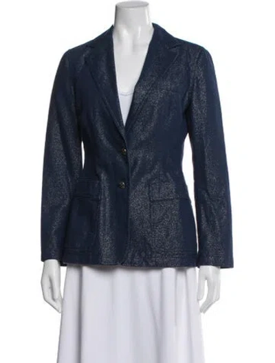 Pre-owned Moschino Patterned Blazer In Blue