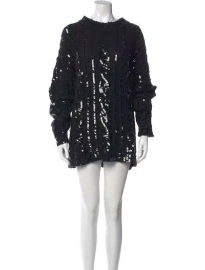 Pre-owned Moschino Patterned Crew Neck Sweater In Black