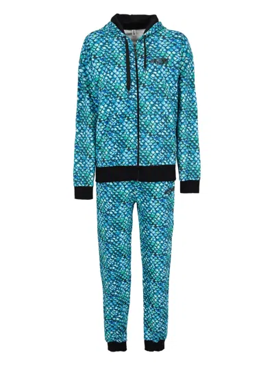 Pre-owned Moschino Patterned Hoodie Tracksuit Set In Blue