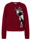 Moschino Shetland Wool Pullover Archive In Red