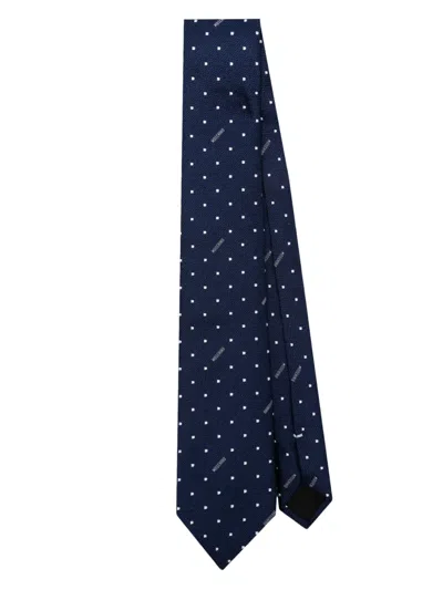 Moschino Patterned-jacquard Tie In Blue