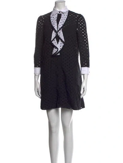 Pre-owned Moschino Patterned Mini Dress In Black
