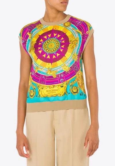 Moschino Patterned-panel Sleeveless Top