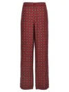 Moschino Pantalone In Seta Stampata Donna In Brown