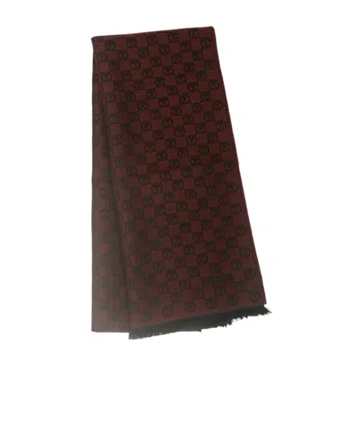 Moschino Patterned Scarf In Brown