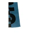 Moschino Patterned Scarf In Blue