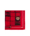 Moschino Teddy-print Scarf In Red