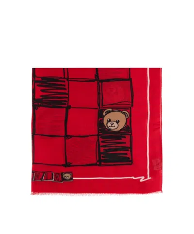 MOSCHINO TEDDY-PRINT SCARF