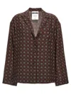 Moschino Couture Printed Silk Shirt In Brown