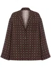Moschino Couture Printed Silk Shirt In Brown