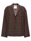 Moschino Couture Printed Silk Shirt In Brown