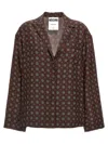 Moschino Couture Printed Silk Shirt In Brown