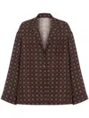 Moschino Couture Printed Silk Shirt In Brown