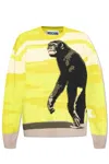 Moschino Chimpanzee Intarsia Knit Sweater In Green
