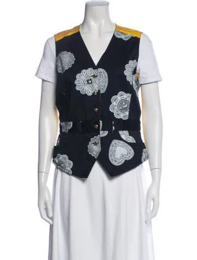 Pre-owned Moschino Patterned Vest In Blue