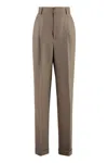 Moschino Geometric Printed High Waist Pants In Beige