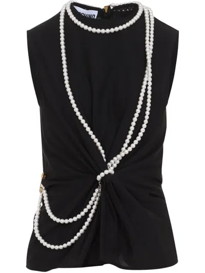 MOSCHINO PEARL-DETAILING TOP