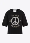 Moschino Black Cotton Logo Print T-shirts In Black