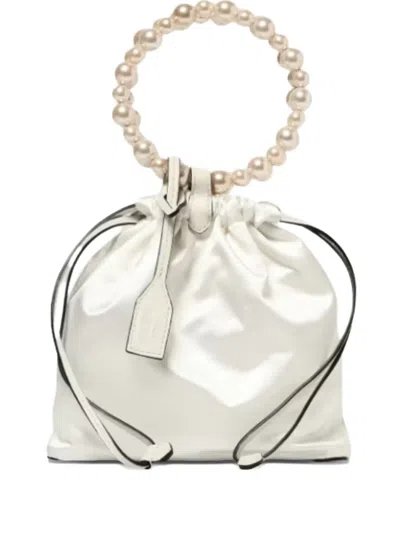 Moschino Pearl-embellished Tote Bag In White