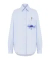 Moschino Printed Pocket Shirt With Button In Blue