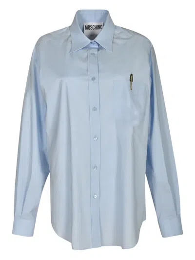 Moschino Pen-print Shirt In Blue