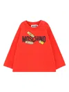 Moschino Pencil-print Long-sleeve Sweatshirt In Red