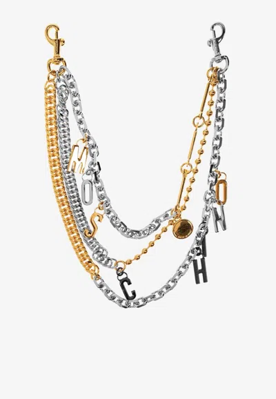 Moschino Pendant Embellished Bag Chain In Multi