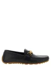 Moschino Round Toe Penny Loafers With Gold-tone Hardware In Black