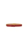 Moschino Adjustable Gold-tone Buckle Belt In Red