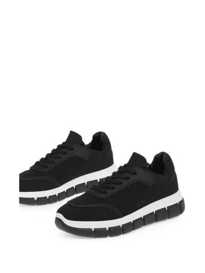 Moschino Perforated Track-sole Sneakers In Black