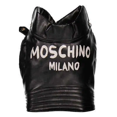 Pre-owned Moschino Pet Capsule Black Biker Style Logo Jacket