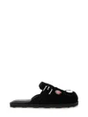 Moschino Buckle Detail Sandals With Embellished Flat Sole In Black